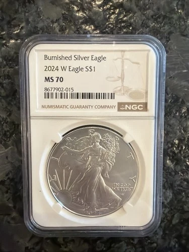 2024-W MS70 Burnished Silver Eagle
