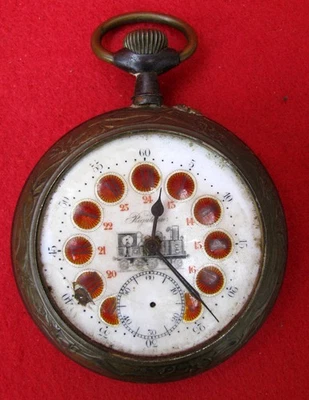 Montre De Poche Ancienne Régulateur Type Locomotive - Vintage, Occasion, Pour Homme