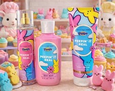 Bath and Body Works Peeps Peepin' It Real Mist Body Cream Body Wash 3 Piece Set