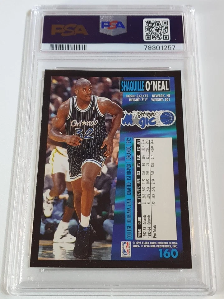 1994 Fleer Basketball Shaquille O'Neal #160 - PSA 9 (Low POP) - Imagem 2 de 2
