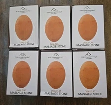 Pure Himalayan Salt Works Oval Flat Massage Stones  6 PK