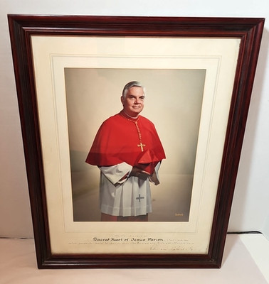 Bernard Francis Law d. 2017 Signed 8.5''x11'' Framed Citation Archbishop Cardinal