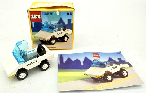 [LEGO] Vintage Town Police Car 1610 (1991) Pre-Owned Complete w/ Manual And Box