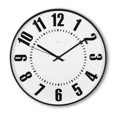 Hama Wanduhr Quarz Uhr lautlos geräuschlos ohne Tickgeräusche 35cm große Ziffern