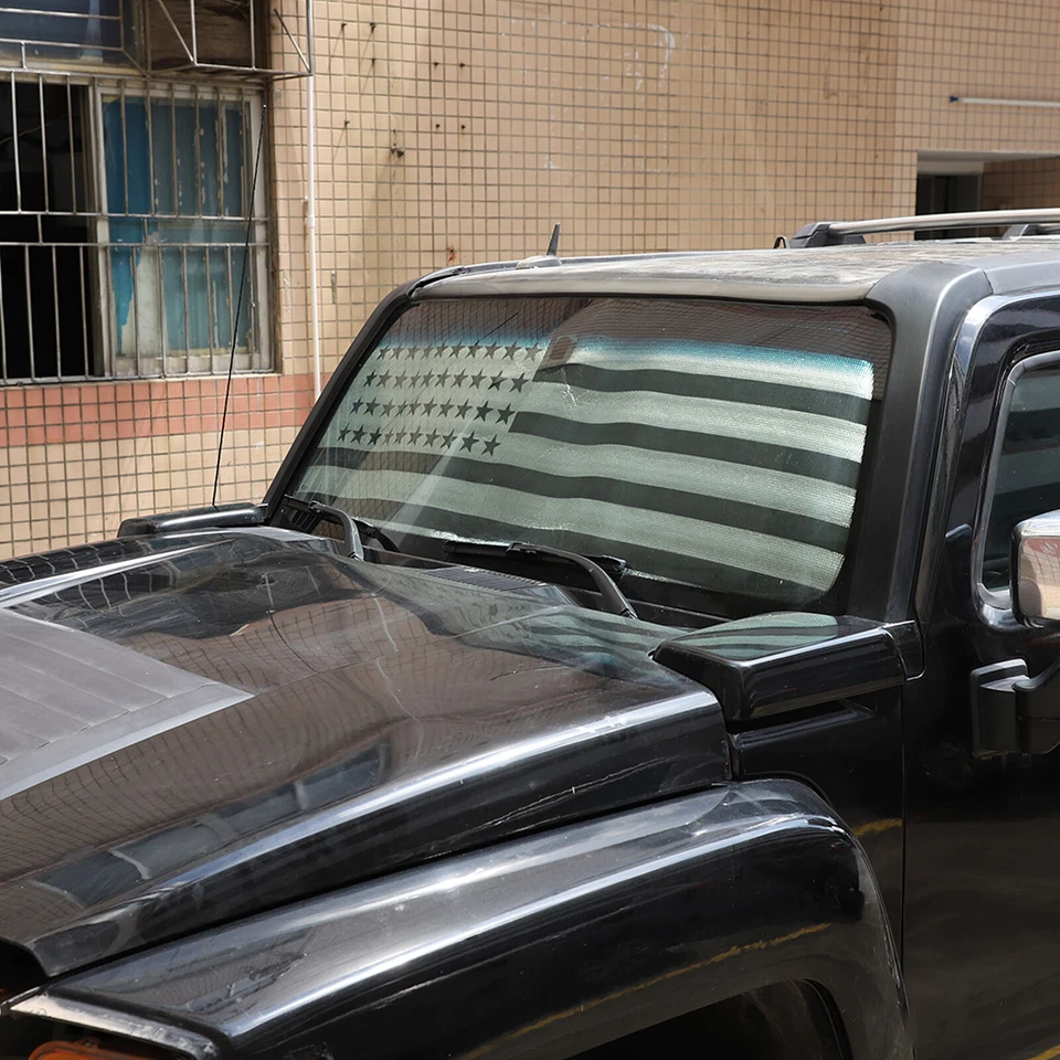 Солнцезащитный козырек на переднее окно с флагом США подходит для Hummer H3 2005-2009 США - Изображение 4 из 4