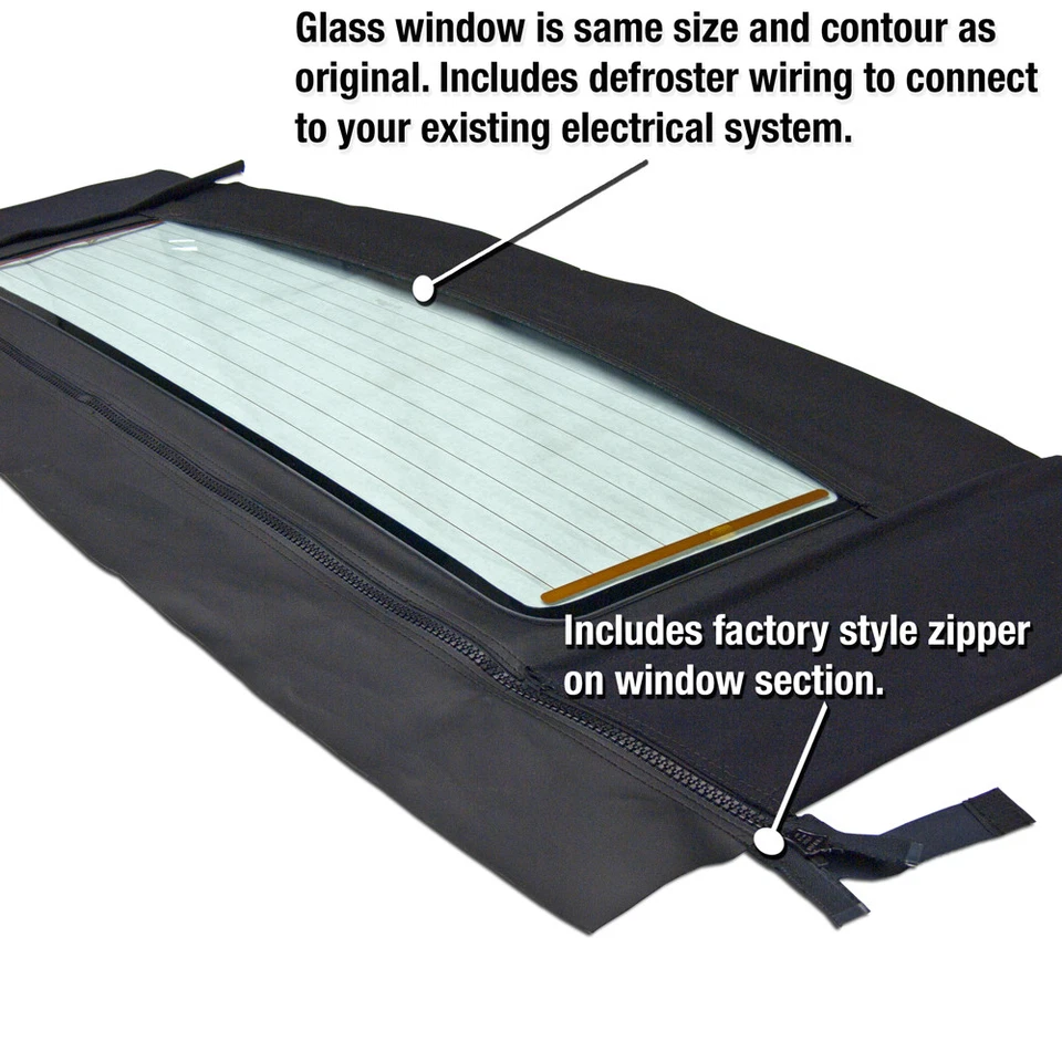 Saab 900 1986-1994 Convertible Top Window,  Black Cloth - Image 2 of 4
