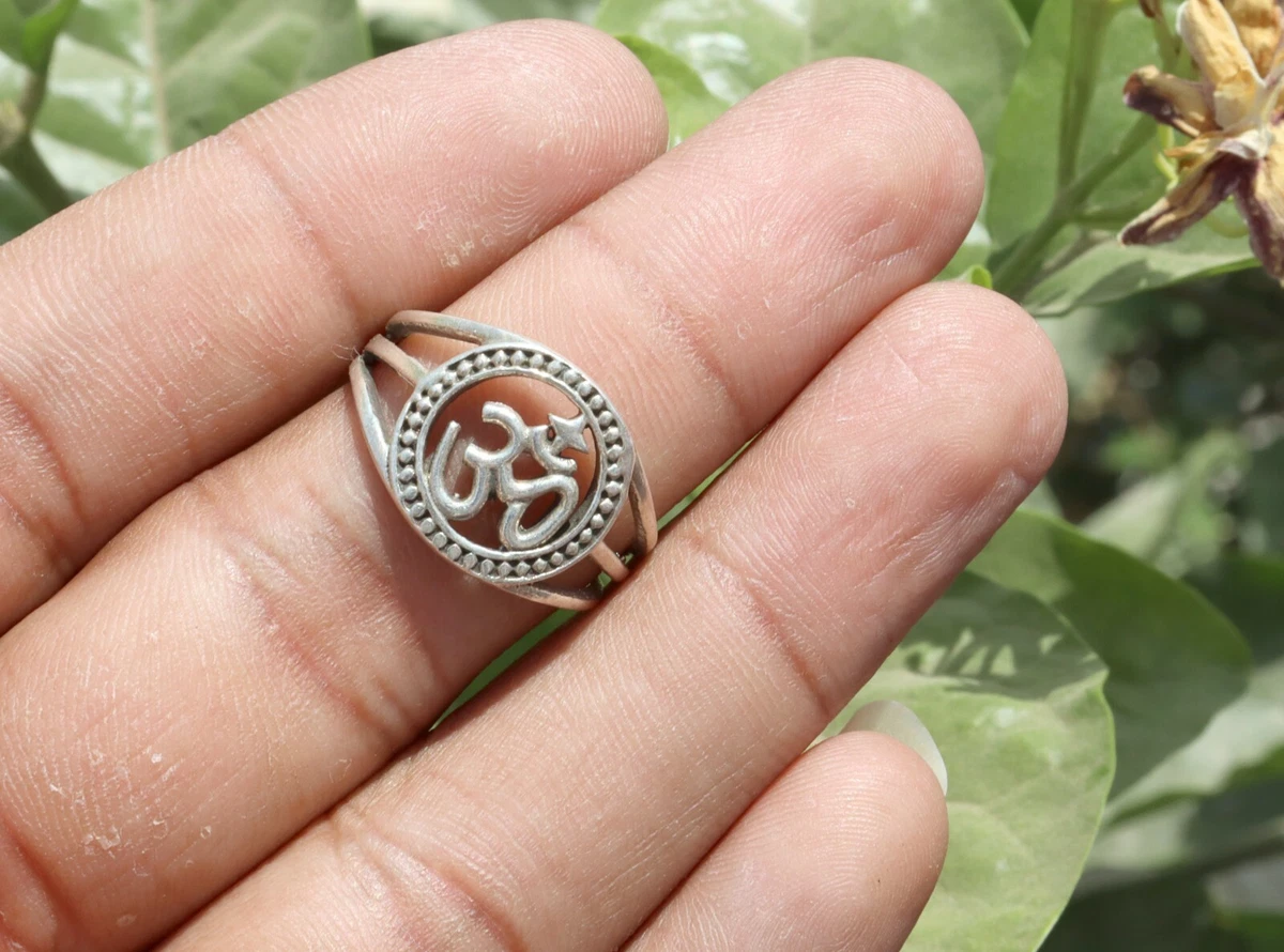 Silver Om Ring, Meditation Ring, Chunky Ring, Silver Yoga Ring, Buddhi –  Adina Stone Jewelry