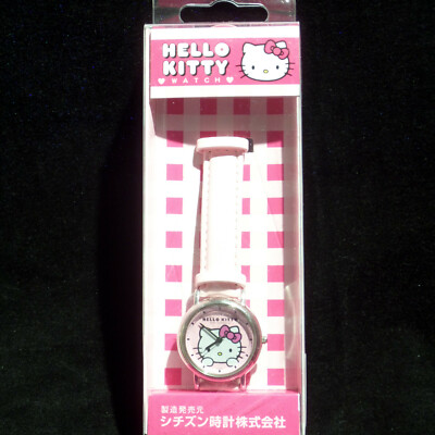 Citizen Q Q Sanrio Hello Kitty Wrist Watch Pink Leather Water Resist Hk15 0 Ebay