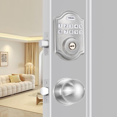 Yosimika Keyless Entry Door Lock, Electronic Keypad Deadbolt with Door Knob