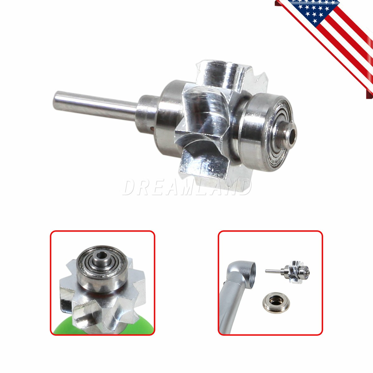 Dental Turbine Cartridge Rotor For Big Head Handpiece - Fits LED E-Generator, Autoclavable