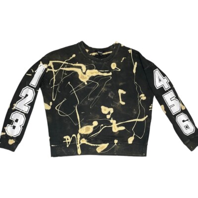 Bleach Dyed Jumper Unique Streetwear Sweatshirt Distressed Batikpullover sehr guter Zustand