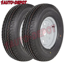ST205/75R15 Trailer Tire with Wheel, 205 75R15 Radial Tire Rim 8-Ply LRD 2-pack