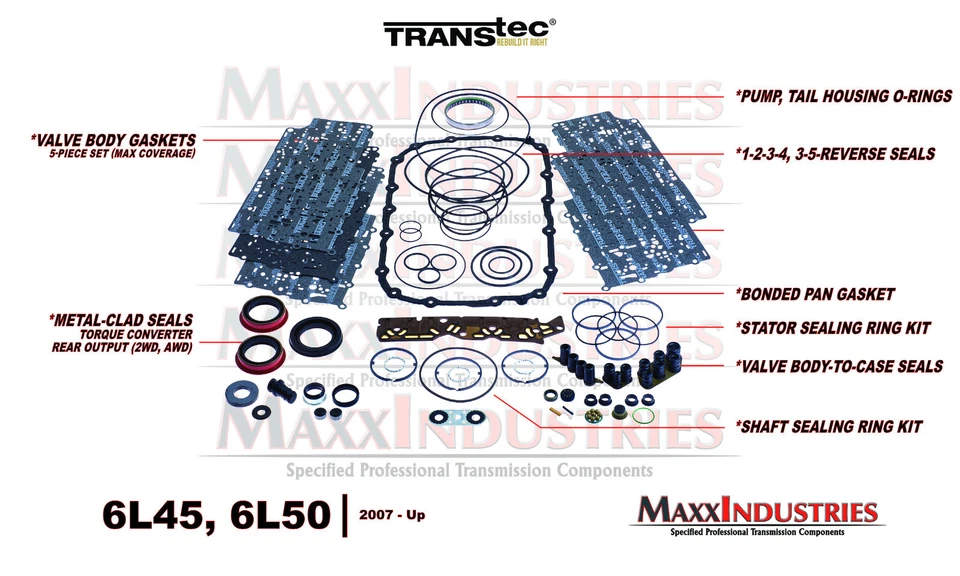 Kit de revisión de reconstrucción de transmisión 6L45 6L50 LS con pistones - embragues OEM 2007-UP Foto 4 de 4