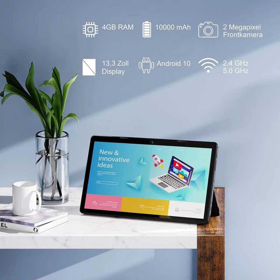 Xoro MegaPAD 1333 Android 10 Tablet-PC 13" Zoll 1.6GHz 4GB/32GB WLAN Bluetooth - Bild 2 von 4