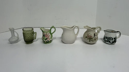 Lot of 6 Vintage Cemeric Creamers made by McCoy, East Wind, USA, Japan, Portugal