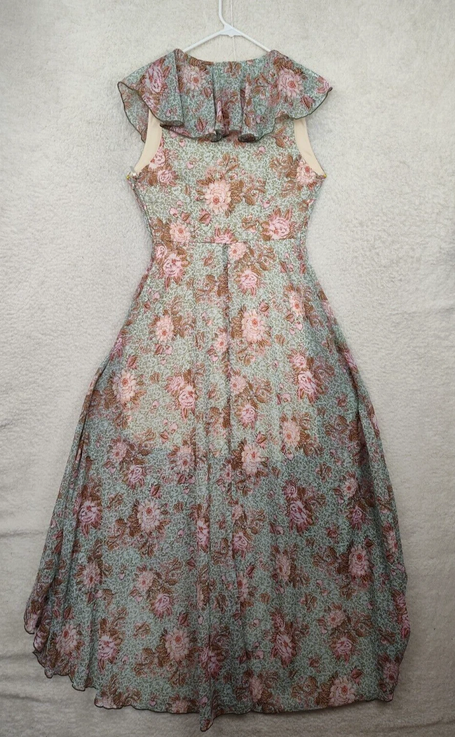 PALM ANGELS Abito donna City Triangles 7 verde floreale manica corta svasata ALine ciao basso maxi