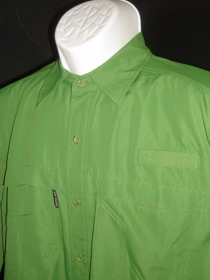 Dri-Duck Men's Dri Duck Catch Vented Green S/S Button Ft. Shirt Sz. M - Image 3 of 4