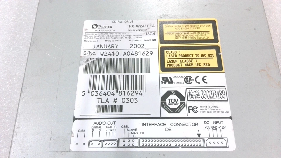 PLEXTOR PX-W2410TA CD-RW IDE 驱动器,内部写入器,内部桌面单元 — 第 4/4 张图片