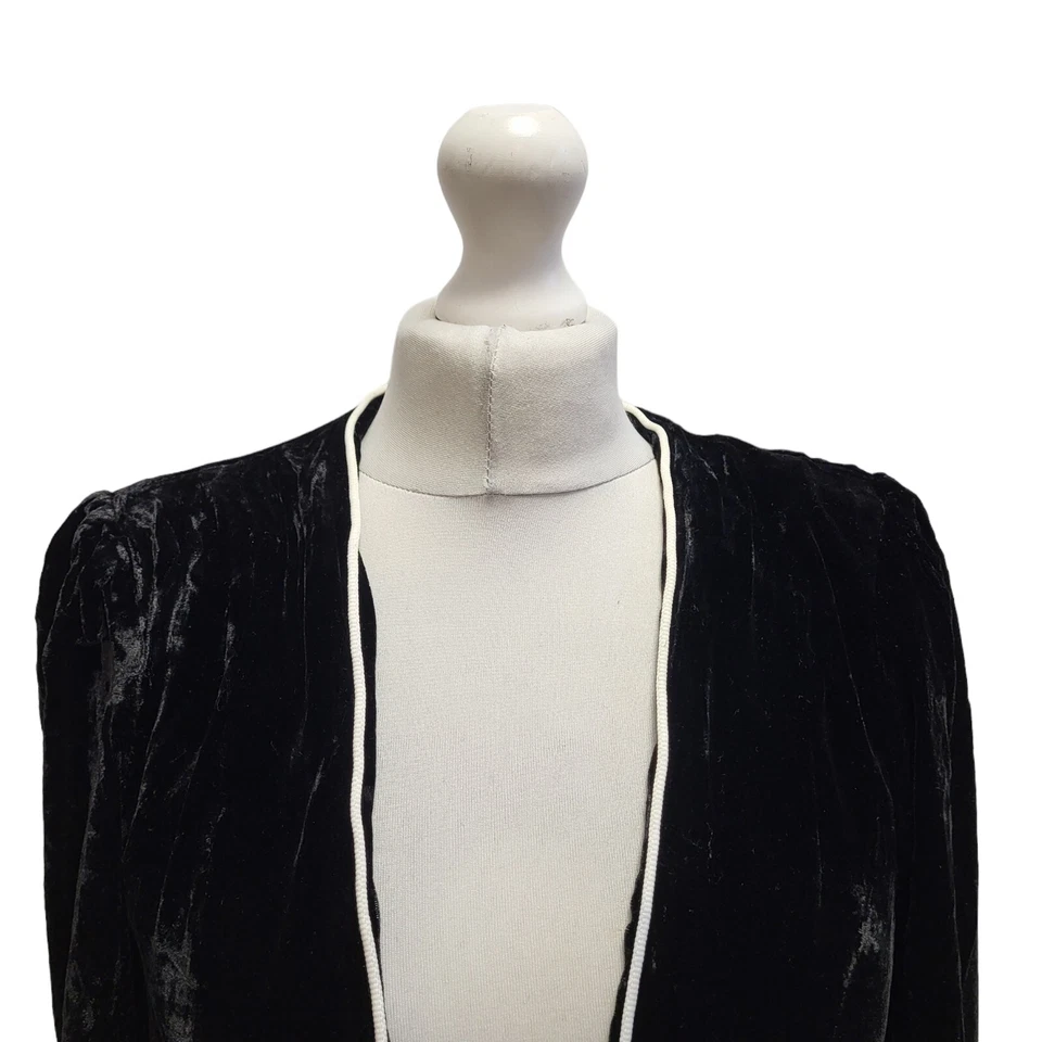 Winter Kate Dress Jacket Vintage Black Silk Open uk Women's Size M - Image 2 of 4