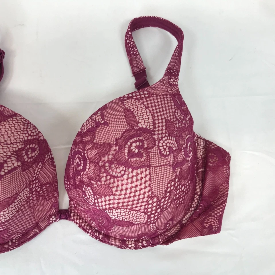 LILYETTE ~ MUJER 38D ~ SUJETADOR CON AROS DE ENCAJE ROSA ~ ESTILO 0874 Foto 3 de 4