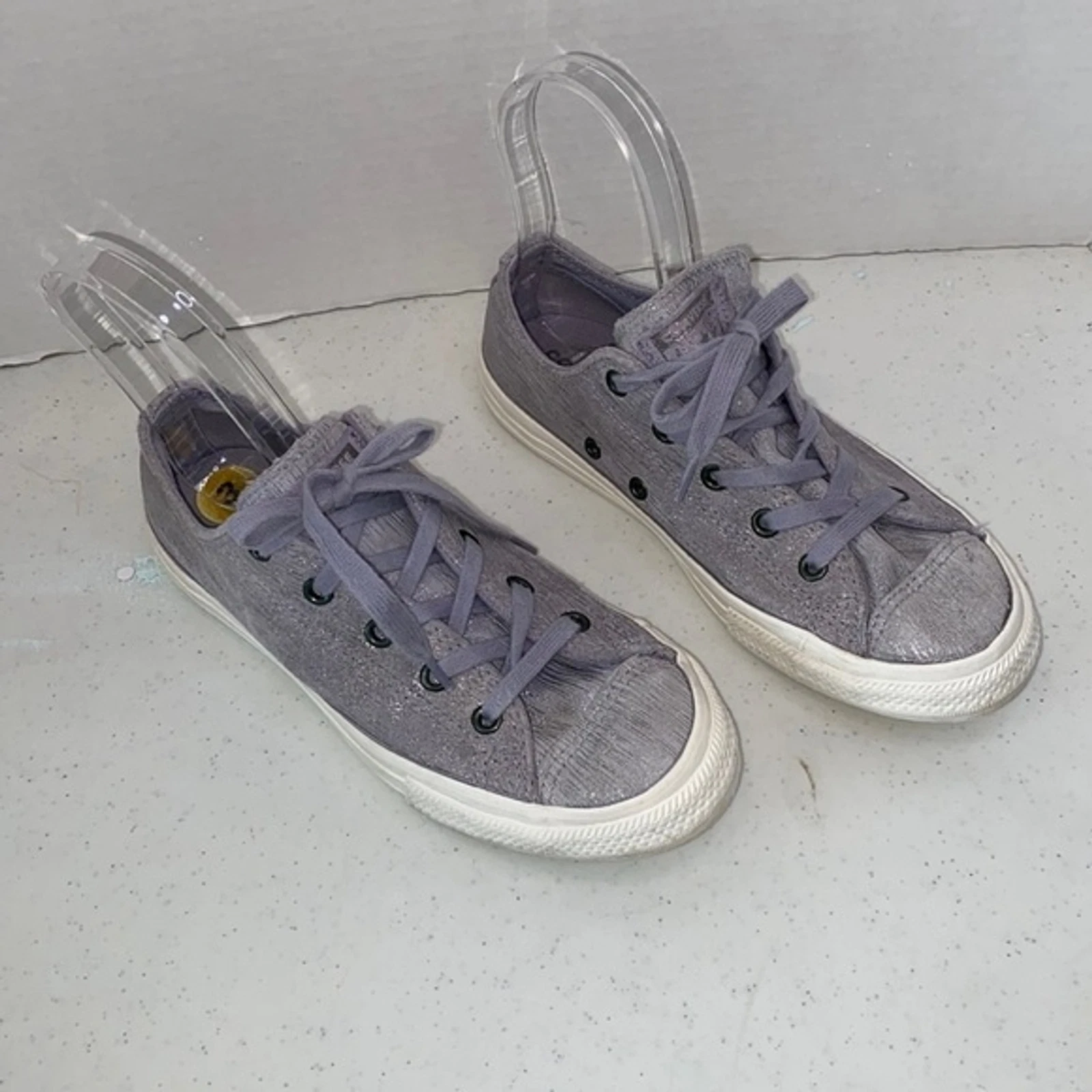 Converse All Stars Youth grigio metallizzato top bassi taglia 3