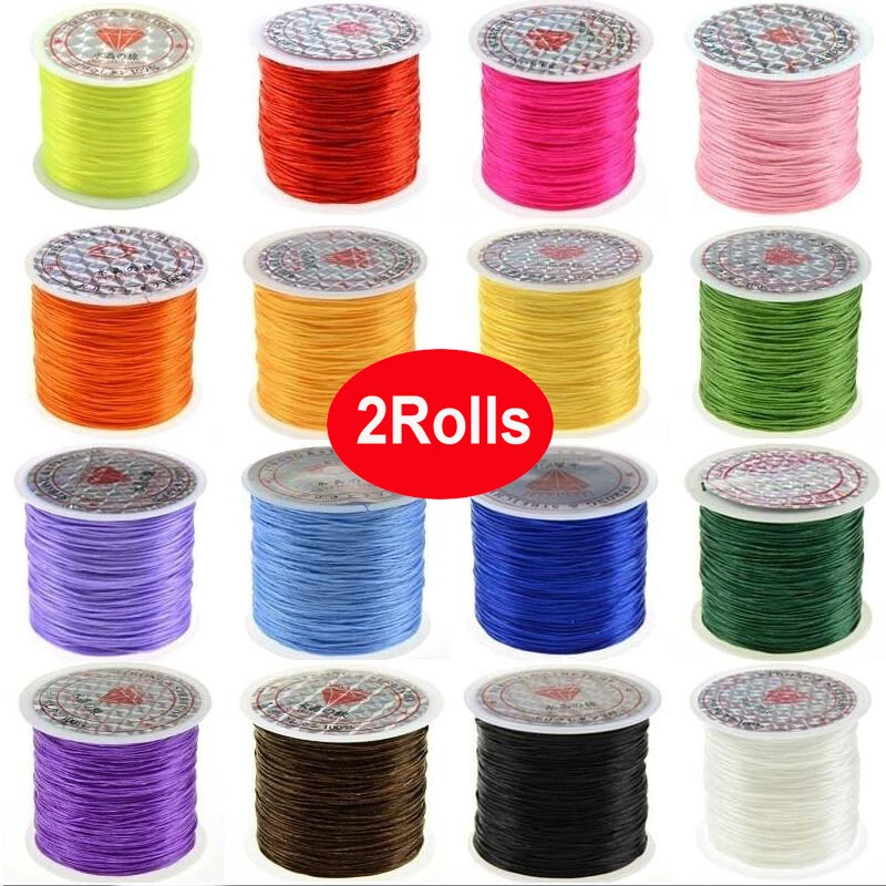 2Rolls Elastic Stretchy Beading Thread Cord Bracelet String Jewelry Making  1Mm