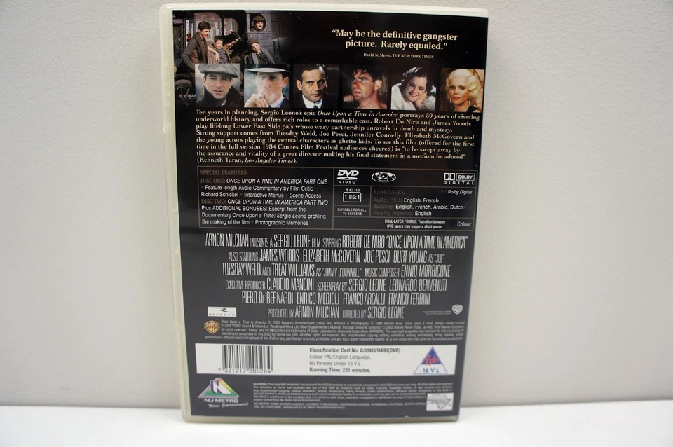 Once Upon A Time In America DVD 1984 Robert De Niro Region 2 - Free Postage - Image 3 of 4