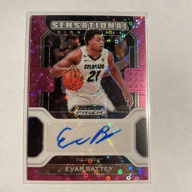 2022-23 Panini Prizm Draft Sensational Pink Disco Evan Battey Auto /20