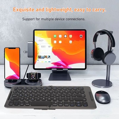 Foldable BT Keyboard 2 Fold Wireless Keyboard 3 Channel For Tablet Computer Hot