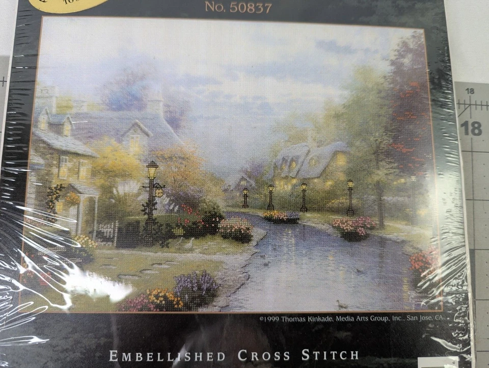 Thomas Kinkade Lamplight Brooke Cross Stitch Kit - Image 3 of 4