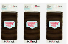 3 - Scunci U Got This No-Damage Medium Hold 4mm Hair Elastics, Brown, 32pc each