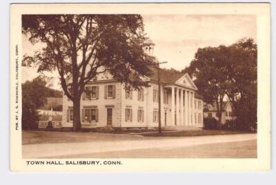 PPC Postcard CT Connecticut Salisbury Town Hall Exterior View J.G. Kimmerle