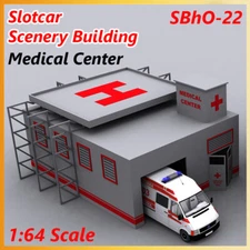 Slotcar Scenery Building Medical Center 1:64 Scale Kit Afx,Tyco