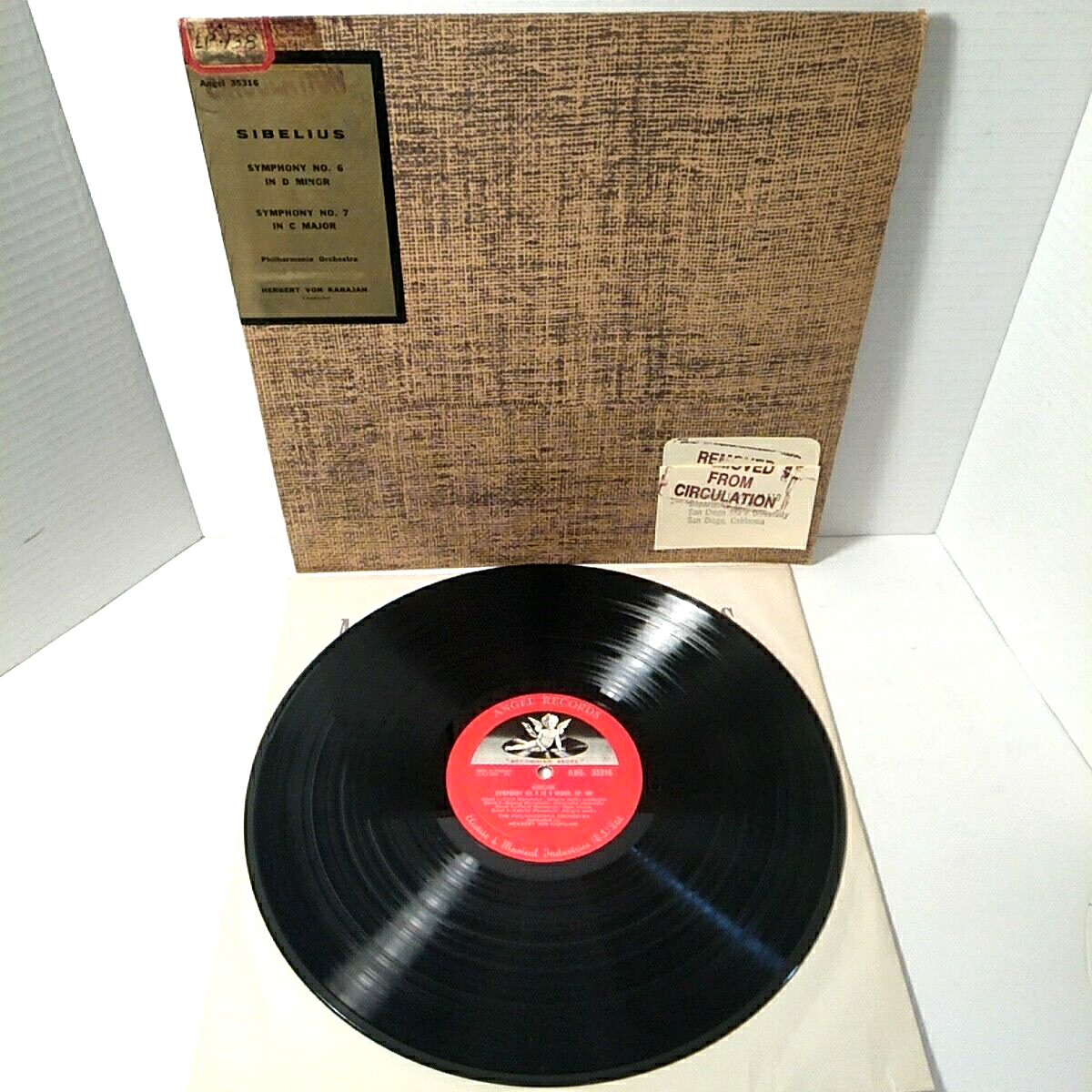Sibelius Symphony 6 & 7 Karajan Philharmonia Orchestra Vinyl LP