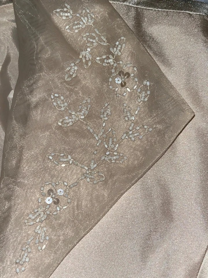 Conjunto de traje formal vintage Jessica Howard Petite de 2 piezas talla 8 bordado champán Foto 4 de 4