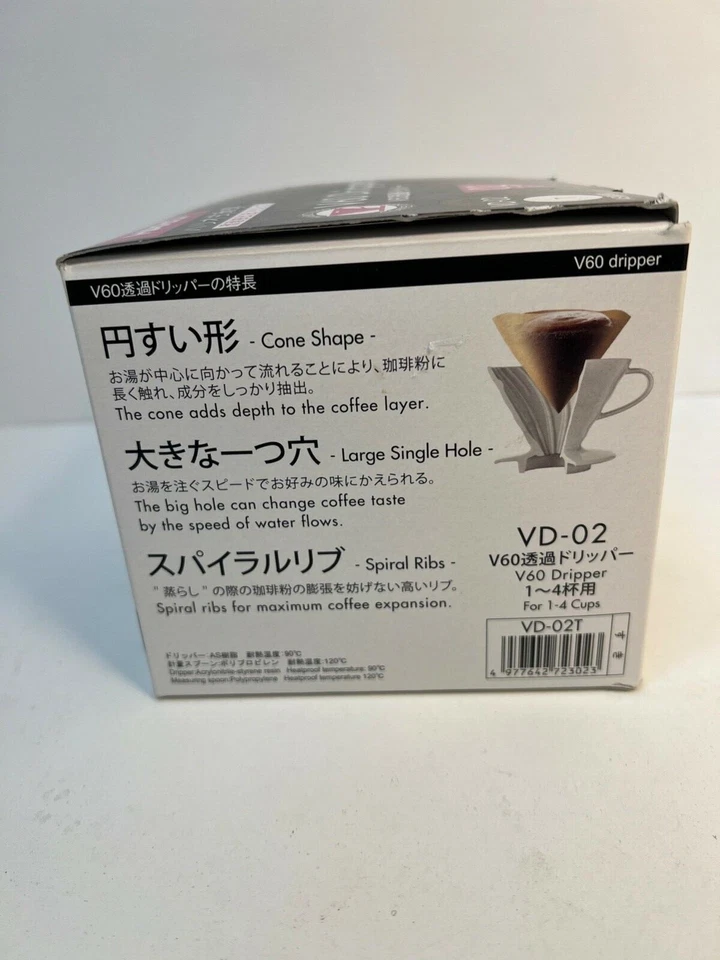 Hario V60 Plastic Coffee  Dripper Size 02 White - Image 3 of 4
