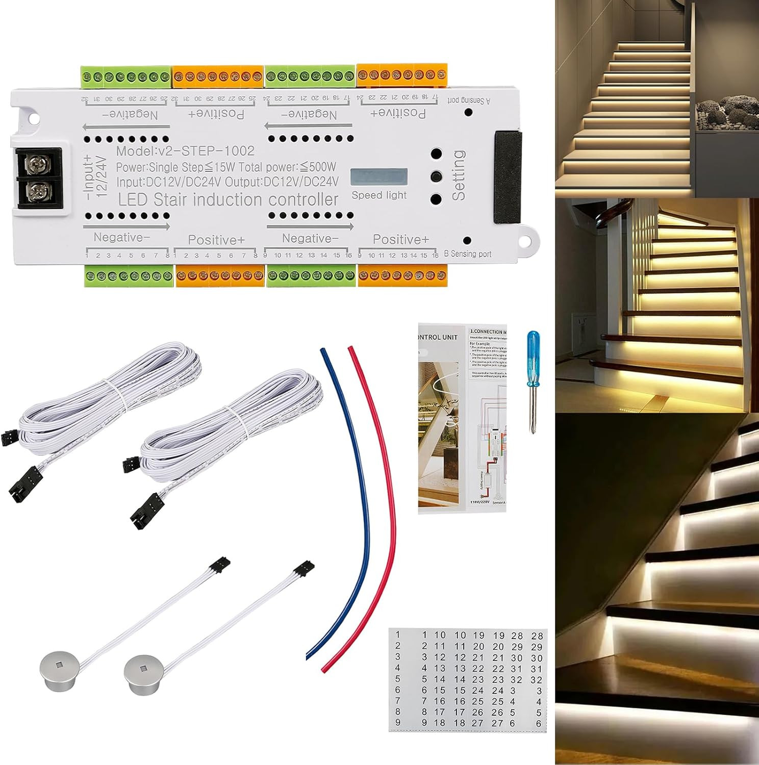 Stair Light Controller Kit, Motion Sensor LED Stairs Lighting, Automatic Ladder