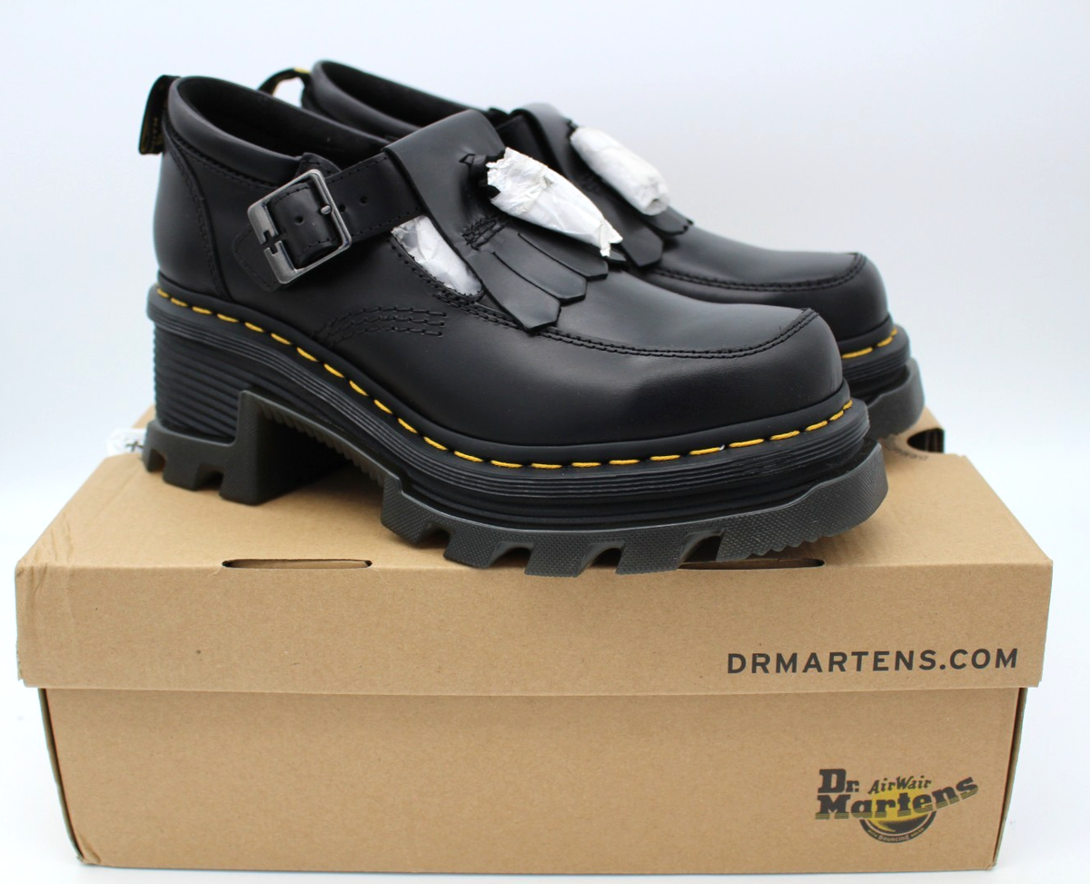 Dr. Martens Women's Corran Mary Jane Platform Black Atlas - Size 8