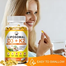 Premium Liposome D3K2 Complex No Fillers | Boosts Immunity & Muscle Function 