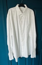 Ermenegildo Zegna Mens Luxury White French Cuff Dress Shirt 47 18.5 XL