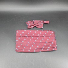 Men's Burgundy Bow Tie Cummerbund Set Formal Tuxedo Accessory Patterned