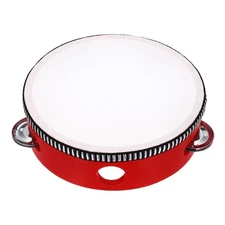 1 Pcs Tambourine Drum 6 Inch Hand Held Tambourine for Adults, Red