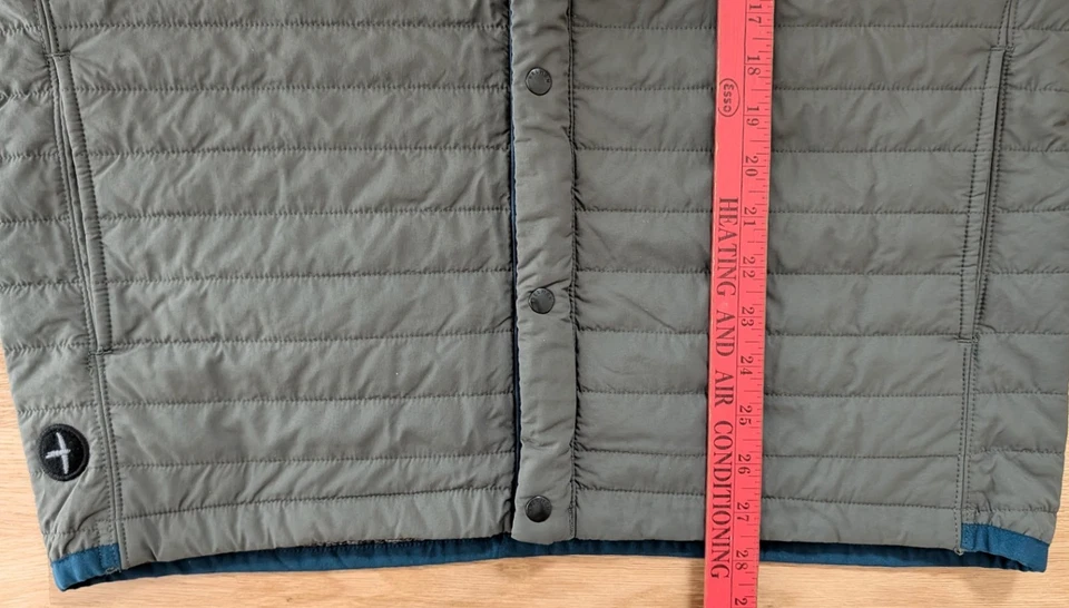 Relwen Windzip Vest Large Dark Green Gray Huckberry Outdoor Zip Snap Insulated - Image 3 of 4