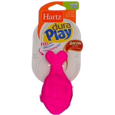 4 Pack Hartz DuraPlay Dog Toy Rocket, Small, Assorted Colors, Bacon Scented
