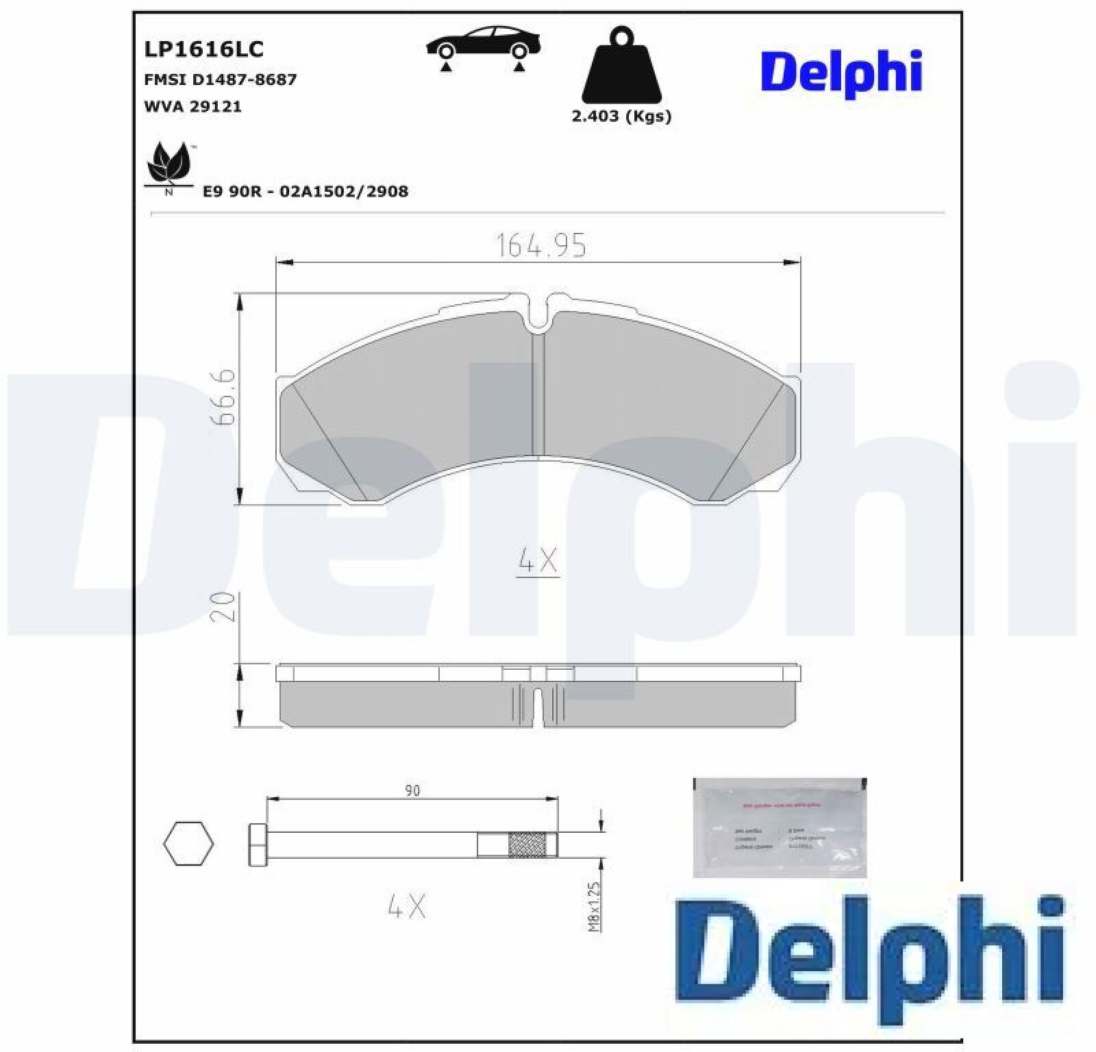 Bremsbeläge Low-Metallic LP1616LC DELPHI für IVECO RENAULT RENAULT TRUCKS - Bild 2