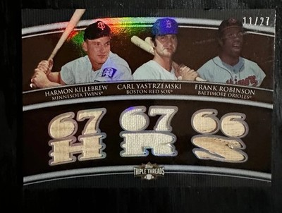 2010 Topps Triple Threads Killebrew Yastrzemski Robinson Relic 11/27 HOF
