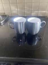Denby - Jet Stripes Large Mugs X2.