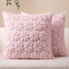 Spring Decorative Throw Pillow Covers 20 X 20 Inch Set of 2, Farmhouse Summer Fl