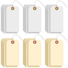 1000 Pcs Blank Manila Shipping Tags with Wire 4 3/4" x 2 3/8"