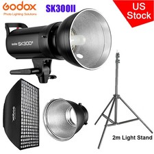 Godox SK300II 2.4G Studio Monolight Flash 60 90cm Grid Bowens softbox 2m Stand